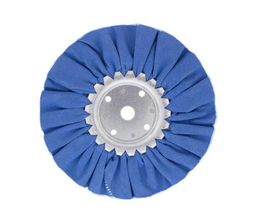 8" Blue Treated Airway Buff - 5/8" & 1/2" Arbor
