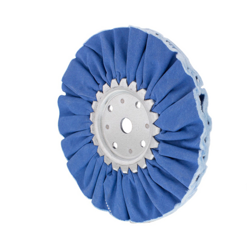 8" Blue Treated Airway Buff - 5/8" & 1/2" Arbor