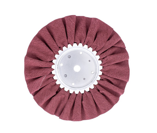 10" Red Treated Airway Buff - 5/8" & 1/2" Arbor