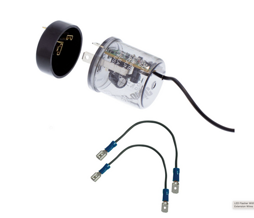 LED Flasher With Reverse Polarity Base & Extension Wires