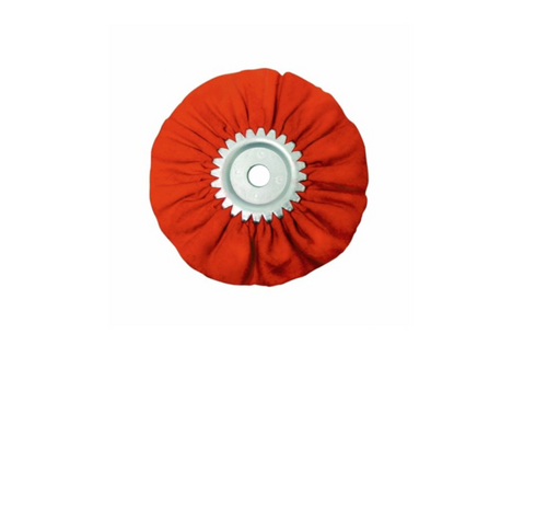 6" Red Treated Airway Buff - 3/4" Arbor