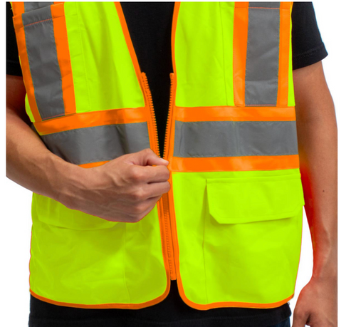 High Visibility Reflective Yellow Safety Vest-Medium