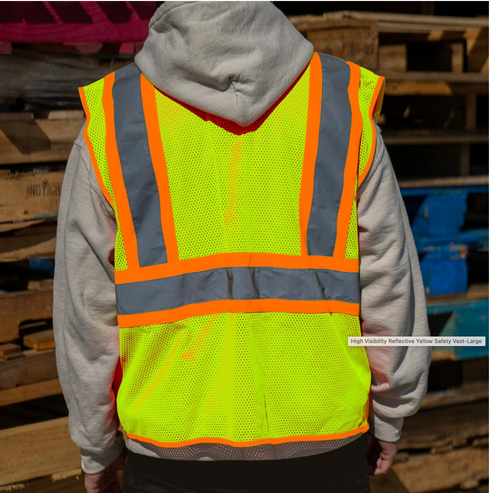 High Visibility Reflective Yellow Safety Vest-Medium