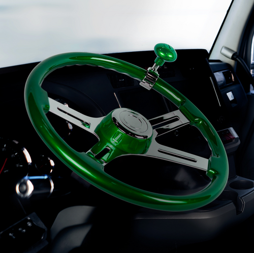 18" Vibrant Color 4 Spoke Steering Wheel - Emerald Green