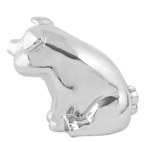 Chrome Smiling Pig Hood Ornament