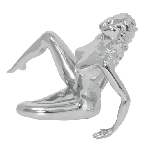 Chrome Posing Lady Hood Ornament