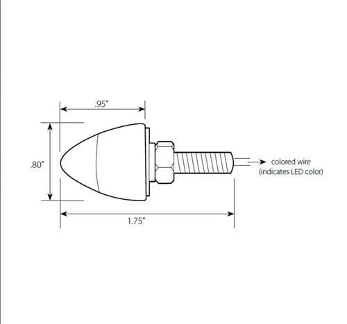 Lighted Bullet Fastener Set White