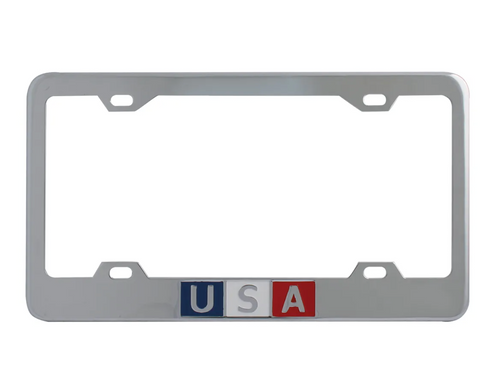 USA Scripted license Plate Frame with 4 Holes
