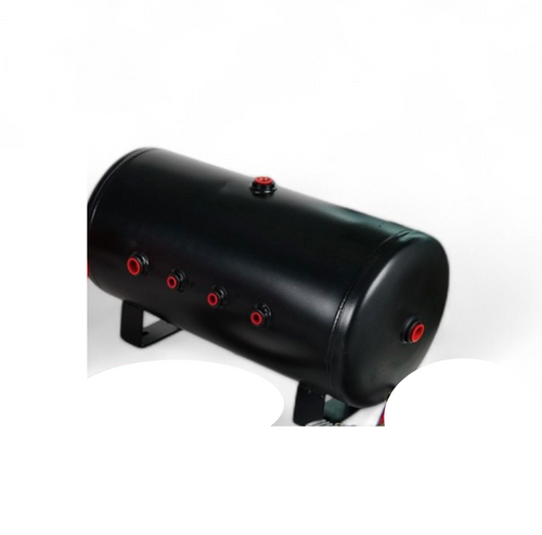 Steel Air Tank 5 Gal 8 Port , 5pot 1/2" N.P.T , 3 Port 1/4" N.P.T