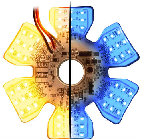 Amber/Blue Ultra Thin Hex Air Cleaner Dual Color LED Ligh 12V/24V