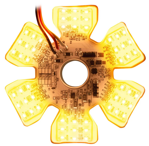 Amber/Blue Ultra Thin Hex Air Cleaner Dual Color LED Ligh 12V/24V