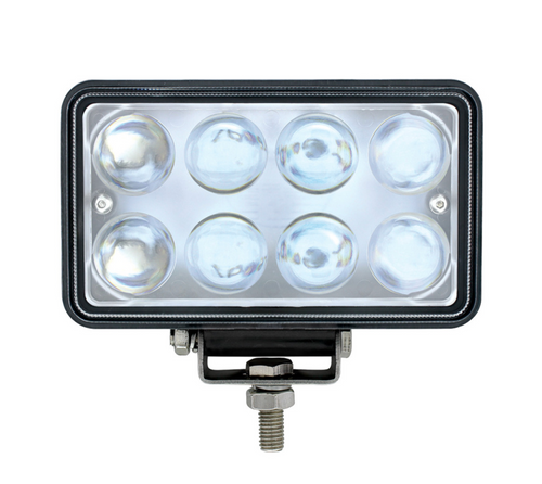 8 High Power LED Rectangular Work Light With Projector Lens  12-24V