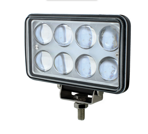 8 High Power LED Rectangular Work Light With Projector Lens  12-24V