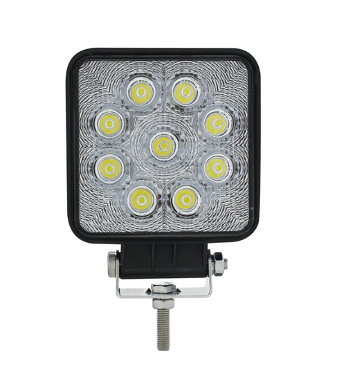 9 High Power LED 4-1/4" Square "Competition Series" Work Light - Flood 12-24V