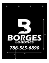 Mup Flap 24" x 30" x 3/16" Standard, Black Poly , Logo White Borges