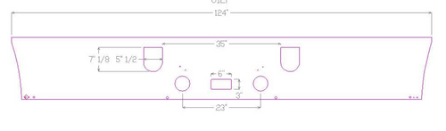 16” Chrome Bumper (Mack Vision CXN613 2005-2007) W/ Step, Tow & Fog Light Holes