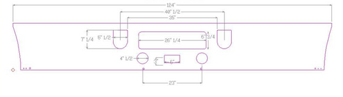 16" Chrome Bumper Fits Mack Vision CXU613 & Pinnacle 2008 & Newer W/ Setback Axle, Step, Tow & Fog Light Holes