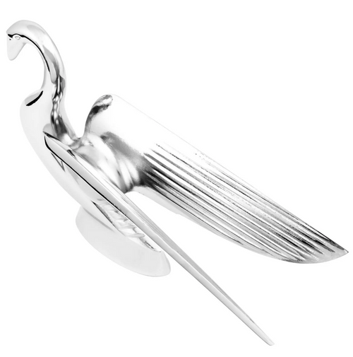  Chrome Deluxe Swan with Wonderwing Hood Ornament 