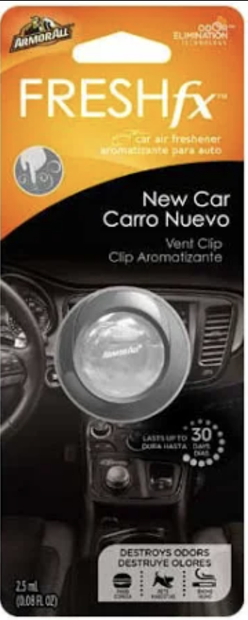 Armor All FRESH Fx Car Air Freshener Vent Clip - New Car Scent