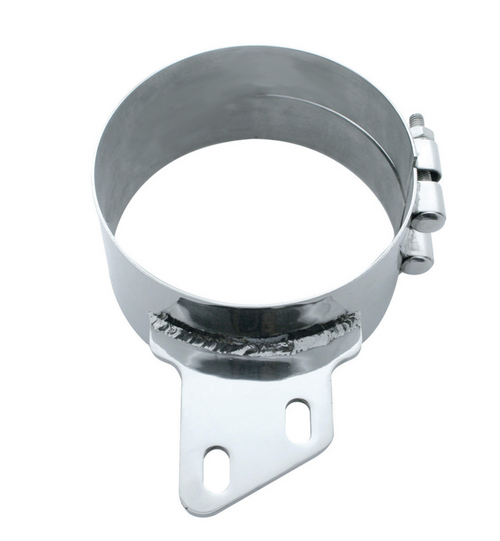 8" Stainless Butt Joint Exhaust Clamp - Angled Bracket