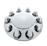 Dome Front Axle Cover With 33mm Standard Style Push-On Nut Covers - Chrome