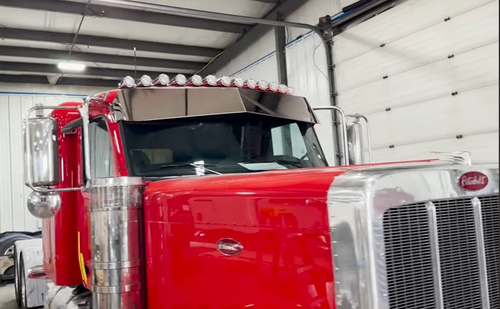 9-1/2" X 7-1/2" Visor Fits Peterbilt 589 Flat Top S.Steel