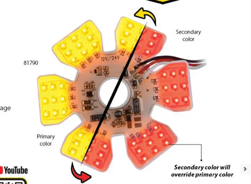 Ultra Thin Hex Air Cleaner 2 Led Light Amber /Red 3 Wires (Filter)