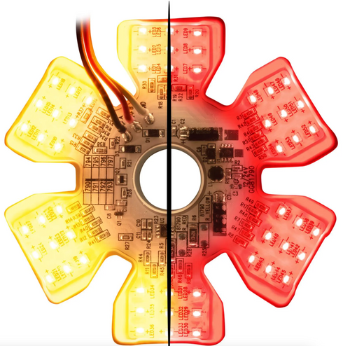 Ultra Thin Hex Air Cleaner 2 Led Light Amber /Red 3 Wires (Filter)