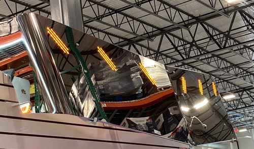 20" S.S V Style Visor With 6 Hidden Light Holes, Fits Peterbilt 579 Mid & High Roof