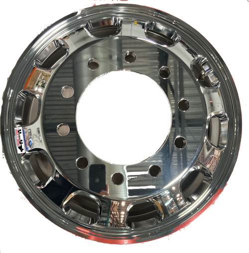Aluminum Wheel, 22.5 X 8.25 10 Holes, 10HH, Trapezodial, Polished Both Sides