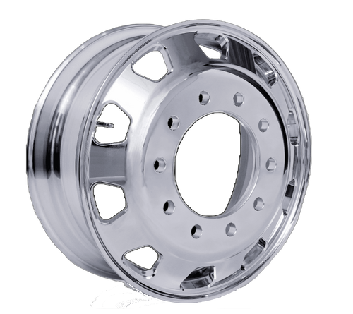 Aluminum Wheel, 22.5 X 8.25 10 Holes, 10HH, Trapezodial, Polished Both Sides