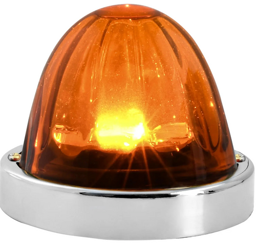 Amber/Amber  Super Star Watermelon Glass Lens Surface Mount LED Sealed Light