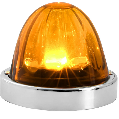 Amber/Amber  Super Star Watermelon Glass Lens Surface Mount LED Sealed Light