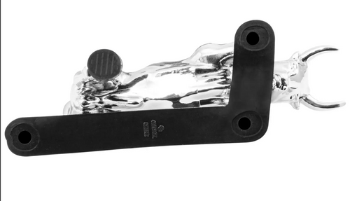 Fighting Bull Hood Ornament Chrome 6-5/16" L x 1-13/16" W x 2-3/4" H