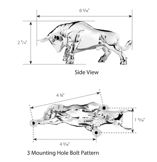 Fighting Bull Hood Ornament Matte Black
