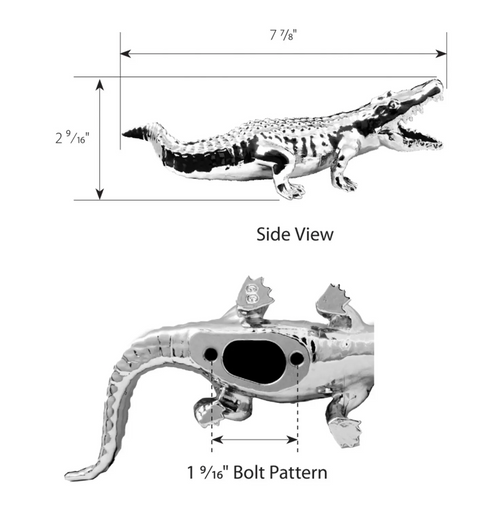 Wild Alligator Hood Ornament Matte Black