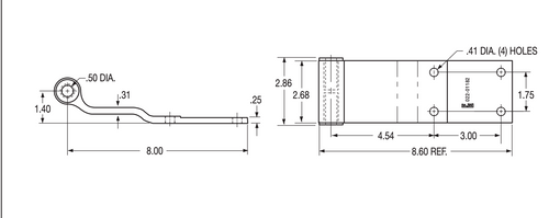 Four-Hole Hinge with Inserts, Wabash Style