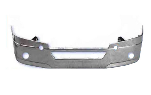 14" Chrome Clad Bumper fits Freightliner Cascadia CA-126 2018 and Newer, with Fog Light Holes