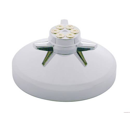 8" Chrome Rear Hubcap With Gun Cylinder Spinner