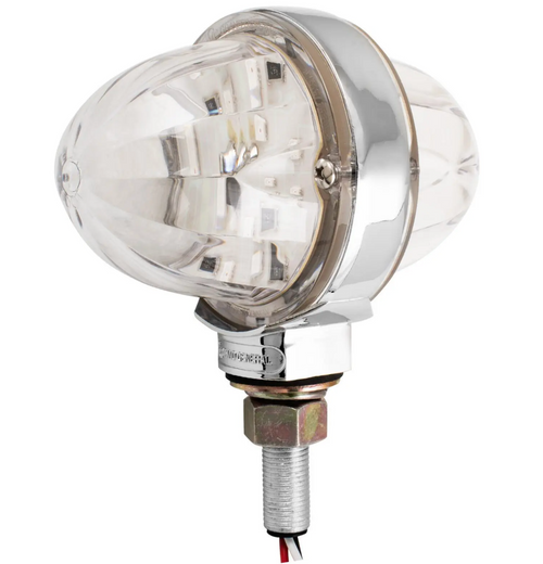 3" Watermelon Double Face High Power LED Pedestal Light Amber Clear/Red Clear