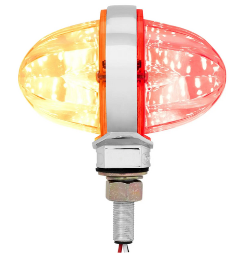 3" Watermelon Double Face High Power LED Pedestal Light Amber Clear/Red Clear