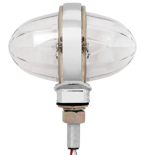 3" Watermelon Double Face High Power LED Pedestal Light Amber Clear/Red Clear