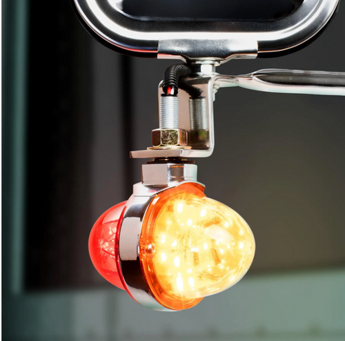 3" Watermelon Double Face High Power LED Pedestal Light Amber Smoke/Red Smoke