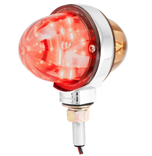 3" Watermelon Double Face High Power LED Pedestal Light Amber Smoke/Red Smoke