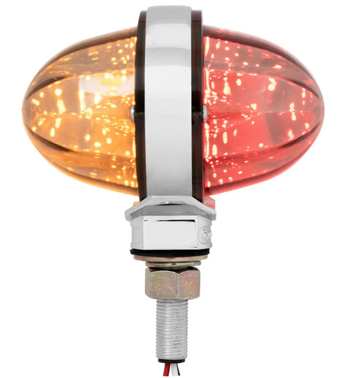3" Watermelon Double Face High Power LED Pedestal Light Amber Smoke/Red Smoke