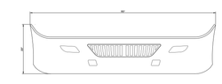 20" Chrome Bumper (International Prostar) W/ Air Vent And Tow Holes ( No Top Filler)
