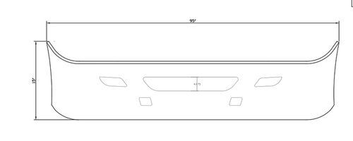 15" Chrome Bumper (International Prostar) Vent And Tow Holes