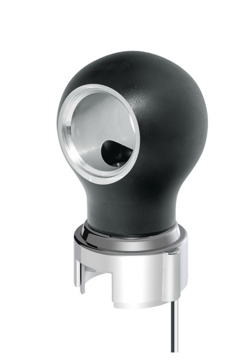 Thread-On Matte Black Charlotte Style Gearshift Knob With LED 13/15/18 Speed Adapter-Blue LED