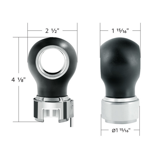 Thread-On Matte Black Charlotte Style Gearshift Knob With LED 13/15/18 Speed Adapter-Blue LED