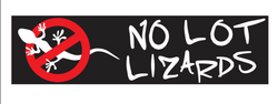 No Lot Lizards Decal, 2.75″ X 10.25″